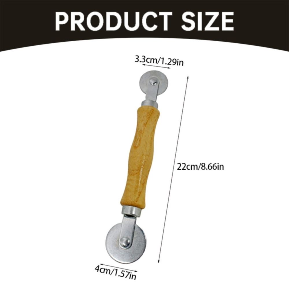 Screen Rolling Tool Screen Roller Tool for Installing Window and Door Screens Wooden Handle and Steel Wheel