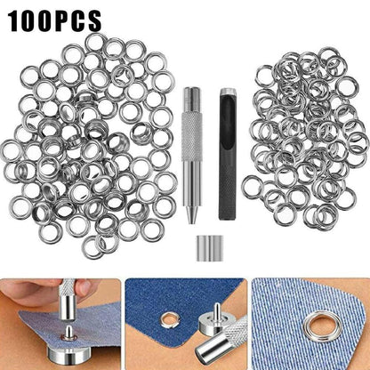 Eyelet Tool Set Grommet Kit +100 eyelets For DIY Parts  AU Sheath Z7Z1
