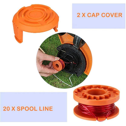 6 Pack Replacement Trimmer Line Spools for Worx WA0010 WG180 WG163 WG175, 10 Ft/0.065 Inch Trimmer String Refills, Tough, Won't Break