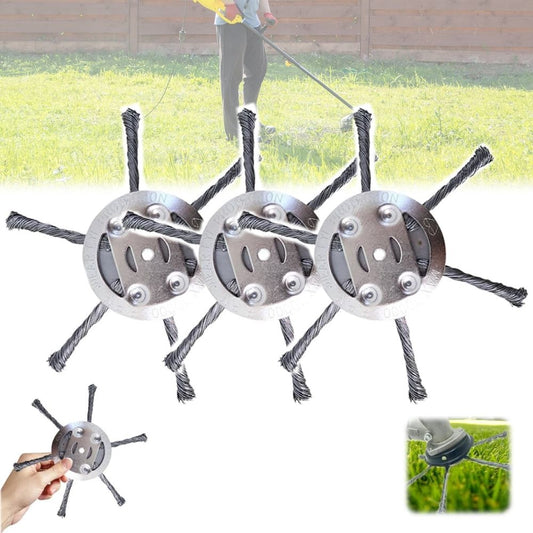 3pcs Universal Steel Wire Trimmer Head, 2025 New 6IN Universal Wire Weed Eater Head, Wire Weed Trimmer Head, Unbreakable Steel Wire Grass Trimmer Head, Compatible with Most Lawn Mower