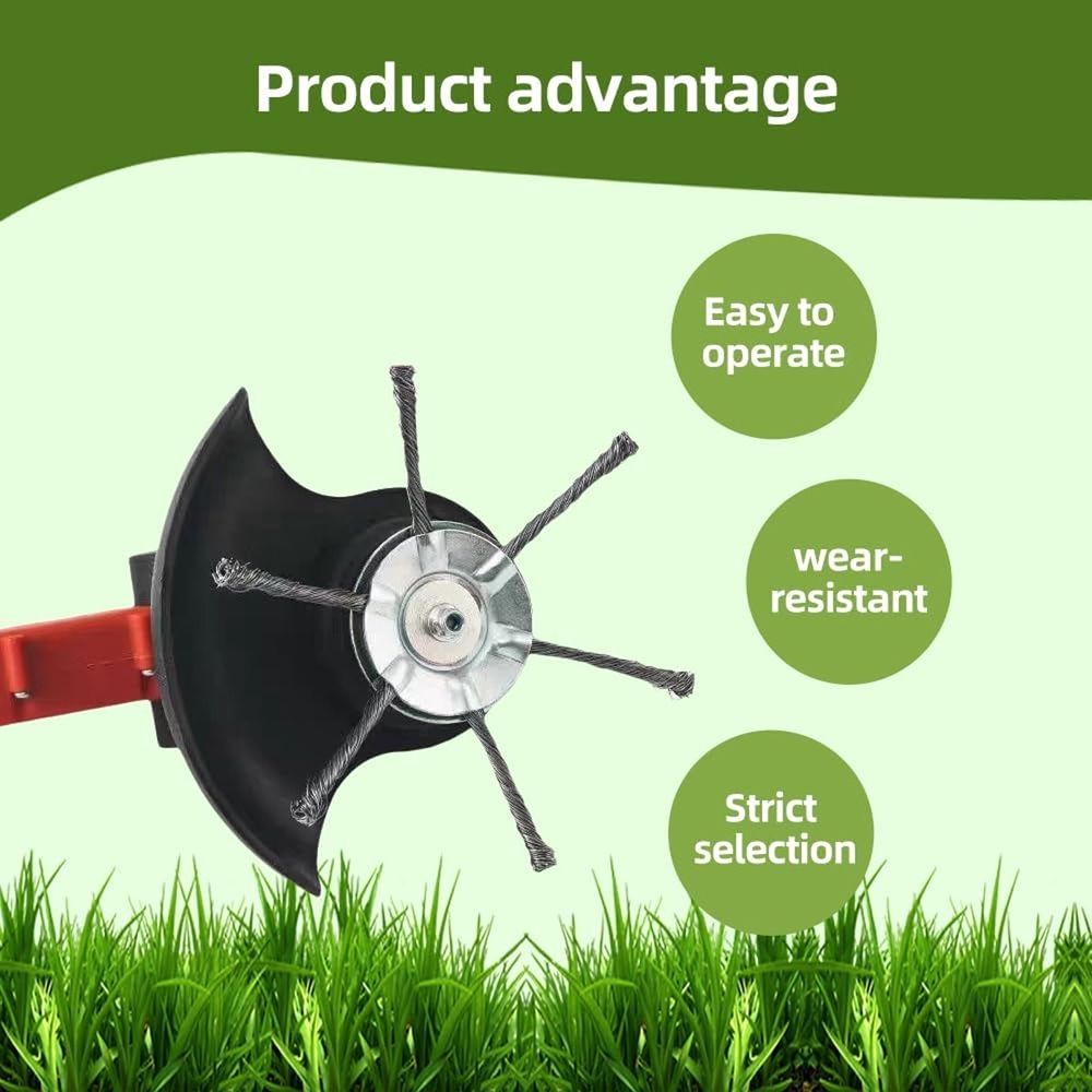 3pcs Universal Steel Wire Trimmer Head, 2025 New 6IN Universal Wire Weed Eater Head, Wire Weed Trimmer Head, Unbreakable Steel Wire Grass Trimmer Head, Compatible with Most Lawn Mower