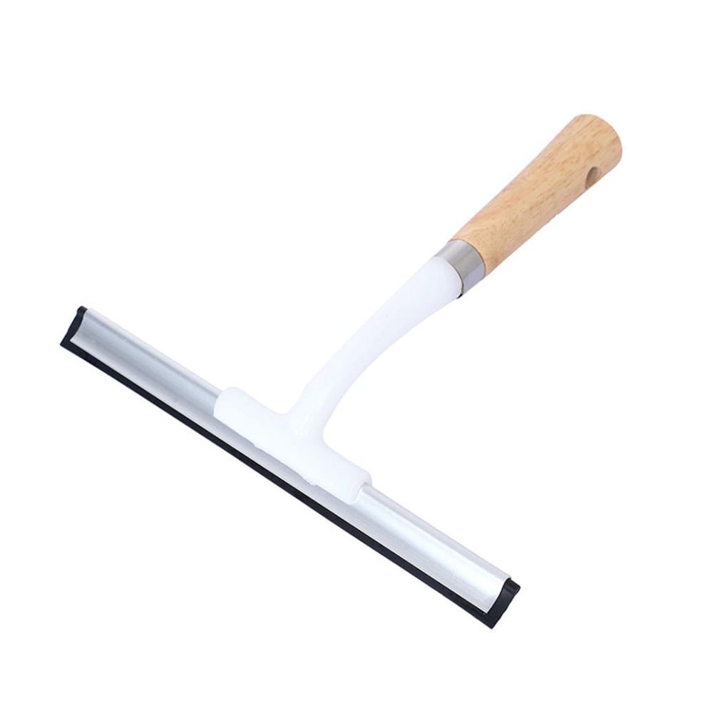 Multi-Purpose Glass Squeegee with Wooden and Rubber Handle, Effective Cleaning Tool for Home and Window Use