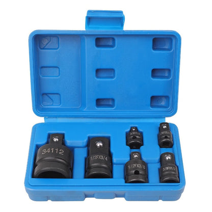 6-Piece Impact Adapter and Reducer Socket Set, 1/4 3/8 1/2 3/4 Inch Female To Male Air Square Drive and Wrench Conversion Kit