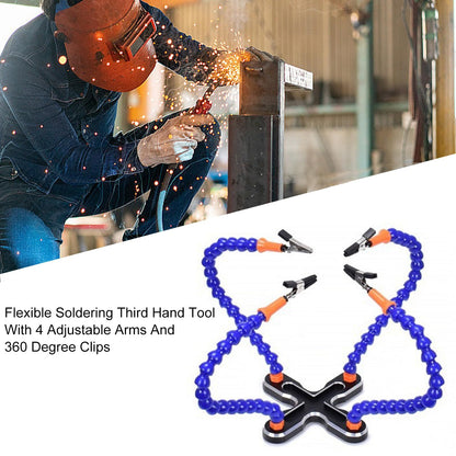 Professional Soldering Aid Helping Hand With Four Flexible Arms And Rotatable Alligators Clips For Craftsmanships