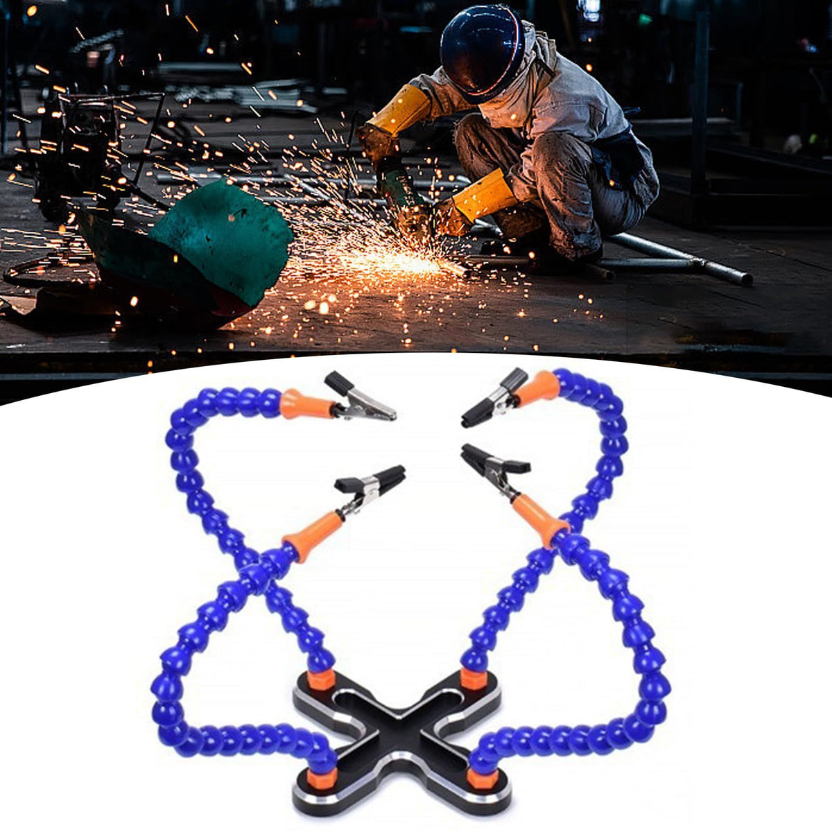 Professional Soldering Aid Helping Hand With Four Flexible Arms And Rotatable Alligators Clips For Craftsmanships