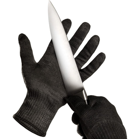 Black. Steel Fibre Yarn. Cut & Abrasion Resistant Glove. 1 Pair. Ambidextrous. Suitable for multiple work environments