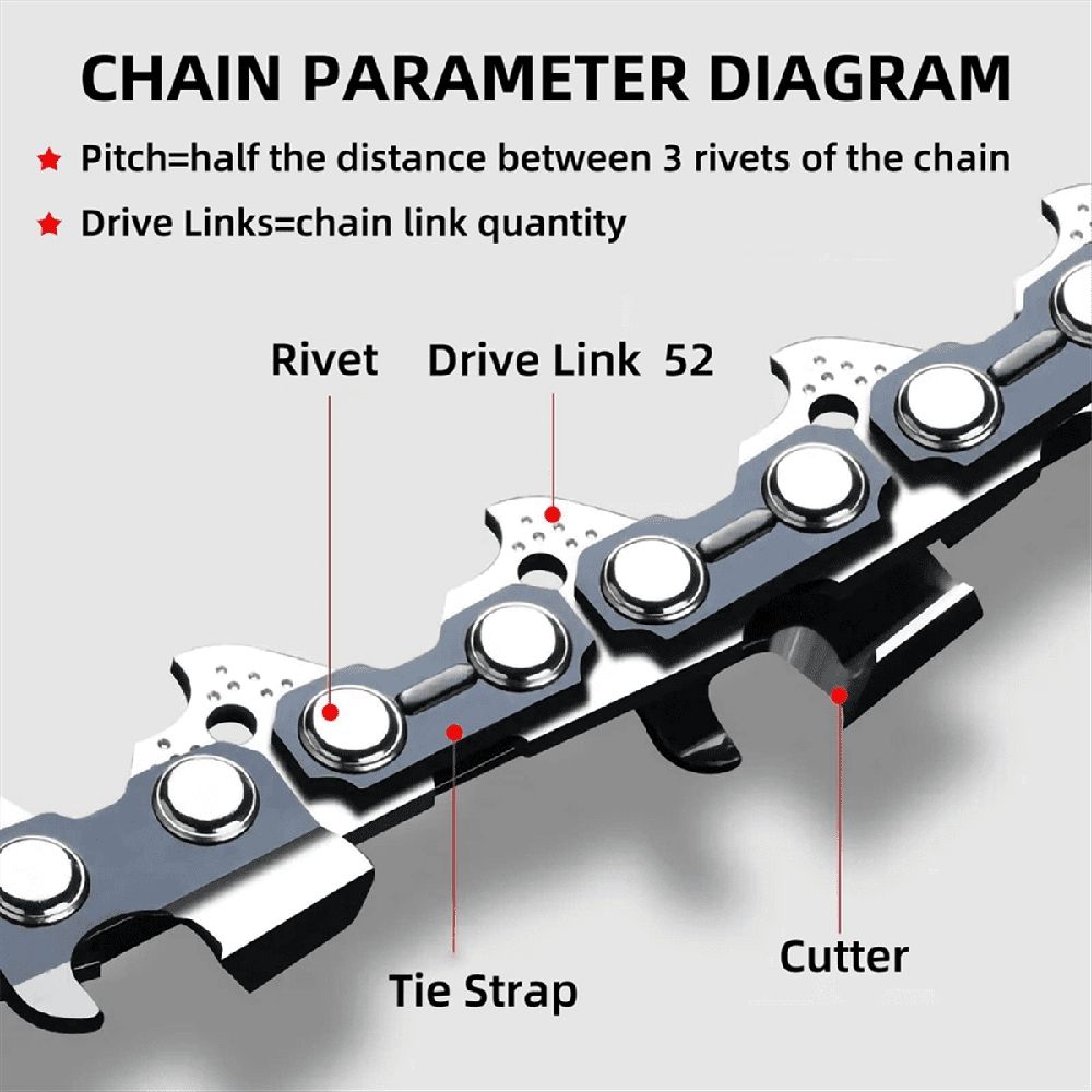 14 Inch Low Profile Chainsaw Chain, 52 Drive Links for Chicago(4-Pack)