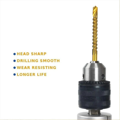 6PCS/Set Titanium Coated Drill Bit Spiral Jagged Saw Composite Twist
