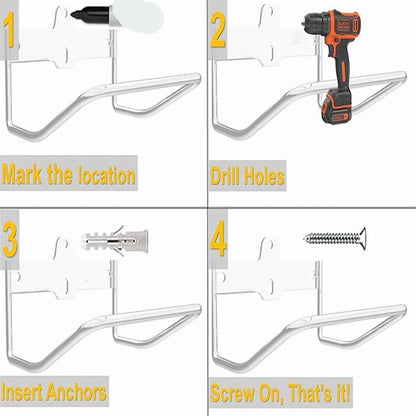Ladder Rack Hanger, Ladder Storage Hook Wall Mount Multi-Purpose Garage Utility Rack Heavy Duty