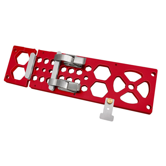 340mm Track Saw Square Right Angle Circular Saw Guide Rail Angle Stop Accessories,Woodworking 90 Degree Track Stop Square Cutting Board (Red)