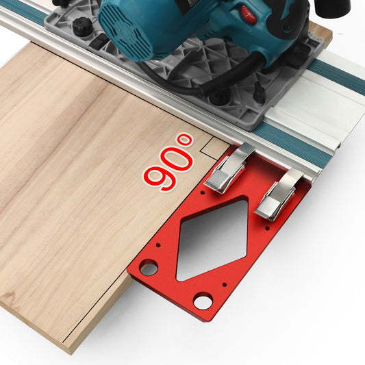 Track Saw Square Guide for Guide Rail, 90 Degree Right Angle Guide with Edge Support,Compact Circular Saw Accessory for Parallel Guide System