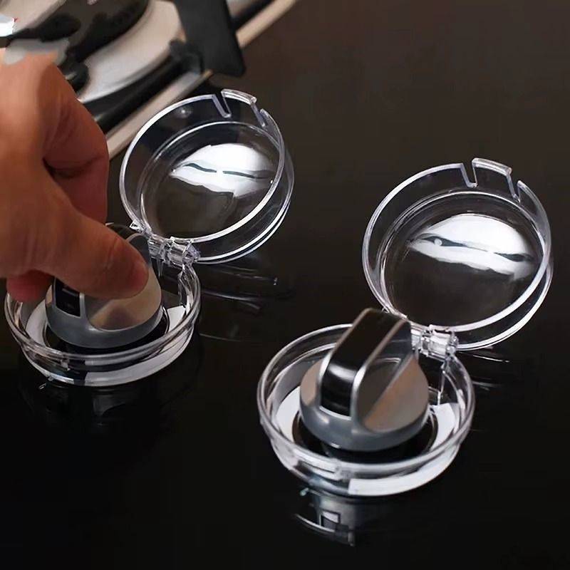 Safe Oven Lock Cover, Gas Stove Knob Cover, Household Kitchen Switch Protection Tool Protector 4pcs Black