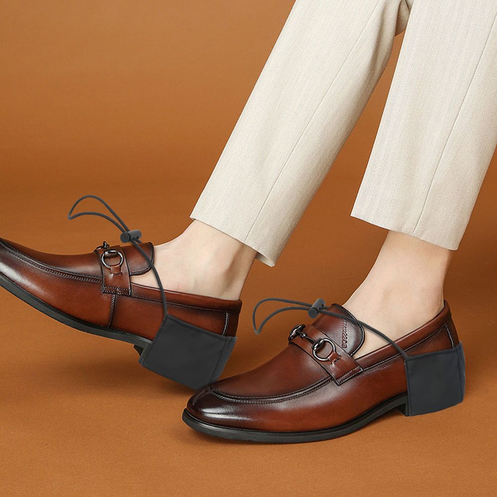 2pcs Driving Shoe Heel Cover Protectors,Easy to Wear Wearproof Elastic Buckle Oxford Cloth Driver Shoes Heel Protective Mat