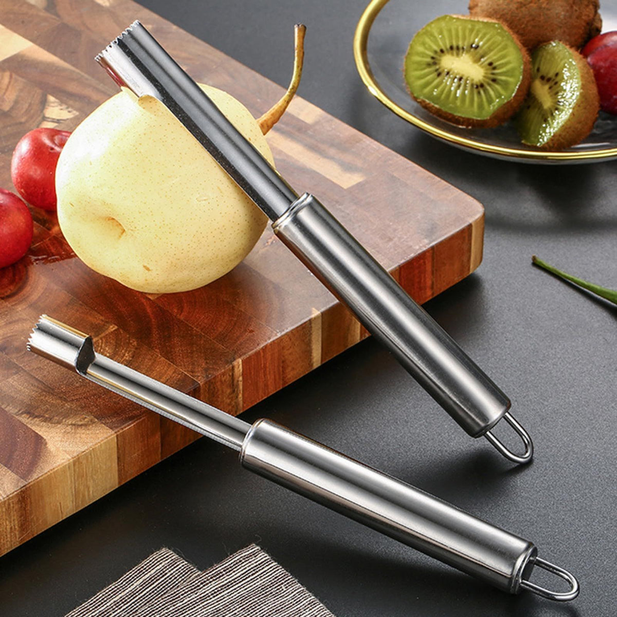 1cm diameter stainless steel fruit corer tool, hawthorn date cherry apple multi-purpose corer, seed corer corer for home kitchen