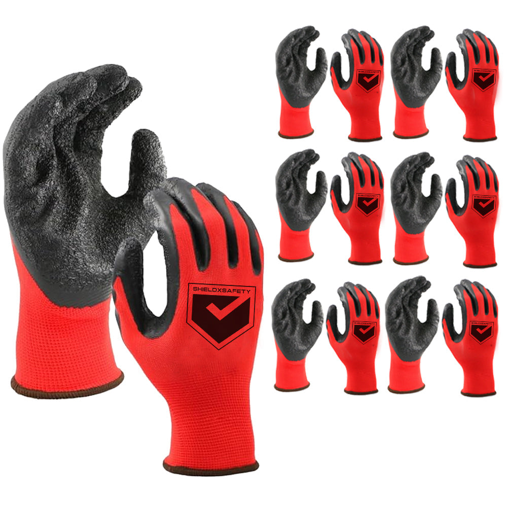 12Pcs Work Gloves Latex Coated General Purpose Hand Protection Garden Mechanic-XL