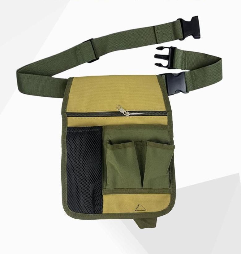 Multi-Pocket Canvas Garden Tool Bag-Army Green