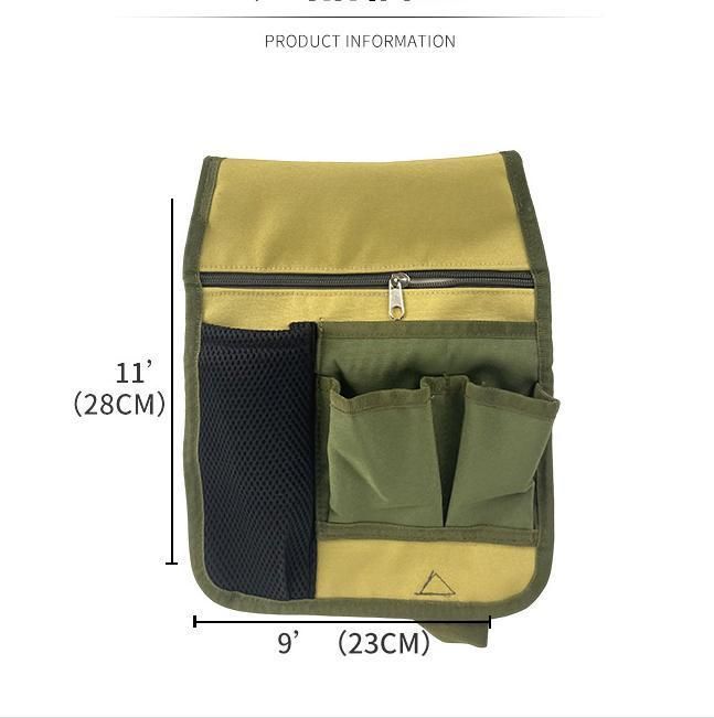 Multi-Pocket Canvas Garden Tool Bag-Army Green