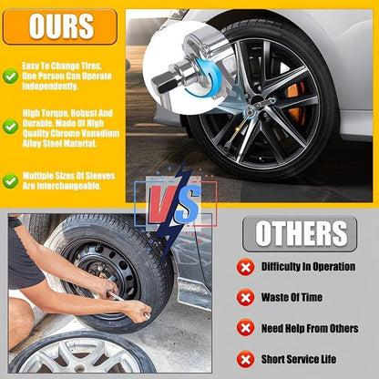 1:16 Gear Ratio Heavy Duty Torque Multiplier Wrench: 680 Nm Output Easily Removes Rusted Nuts, CR-V Alloy Steel Durable and Impact Resistant, Multiple Socket Sizes Compatible with Cars and SUVs, Effortless and Efficient Tire Changing.