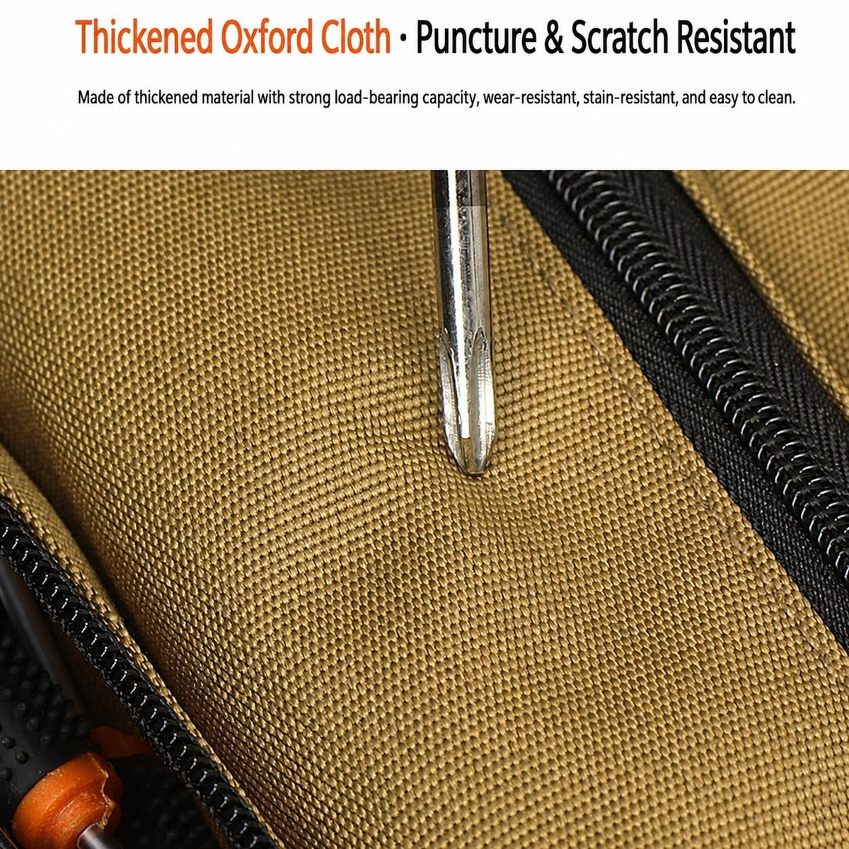 Roll Up Tool Bag Oxford Cloth, Waterproof & Heavy Duty Tool Organizer for Electricians & Carpenters, Portable Foldable Repair Pouch/black