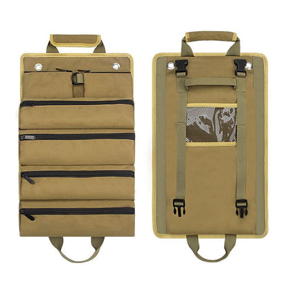 Roll Up Tool Bag Oxford Cloth, Waterproof & Heavy Duty Tool Organizer for Electricians & Carpenters, Portable Foldable Repair Pouch/black