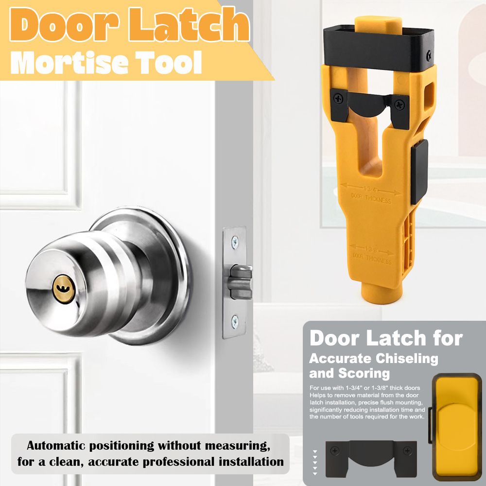 Door Latch Chisel Positioning Tool: Precise Positioning Without Measurement, Easy Installation With Less Effort/red
