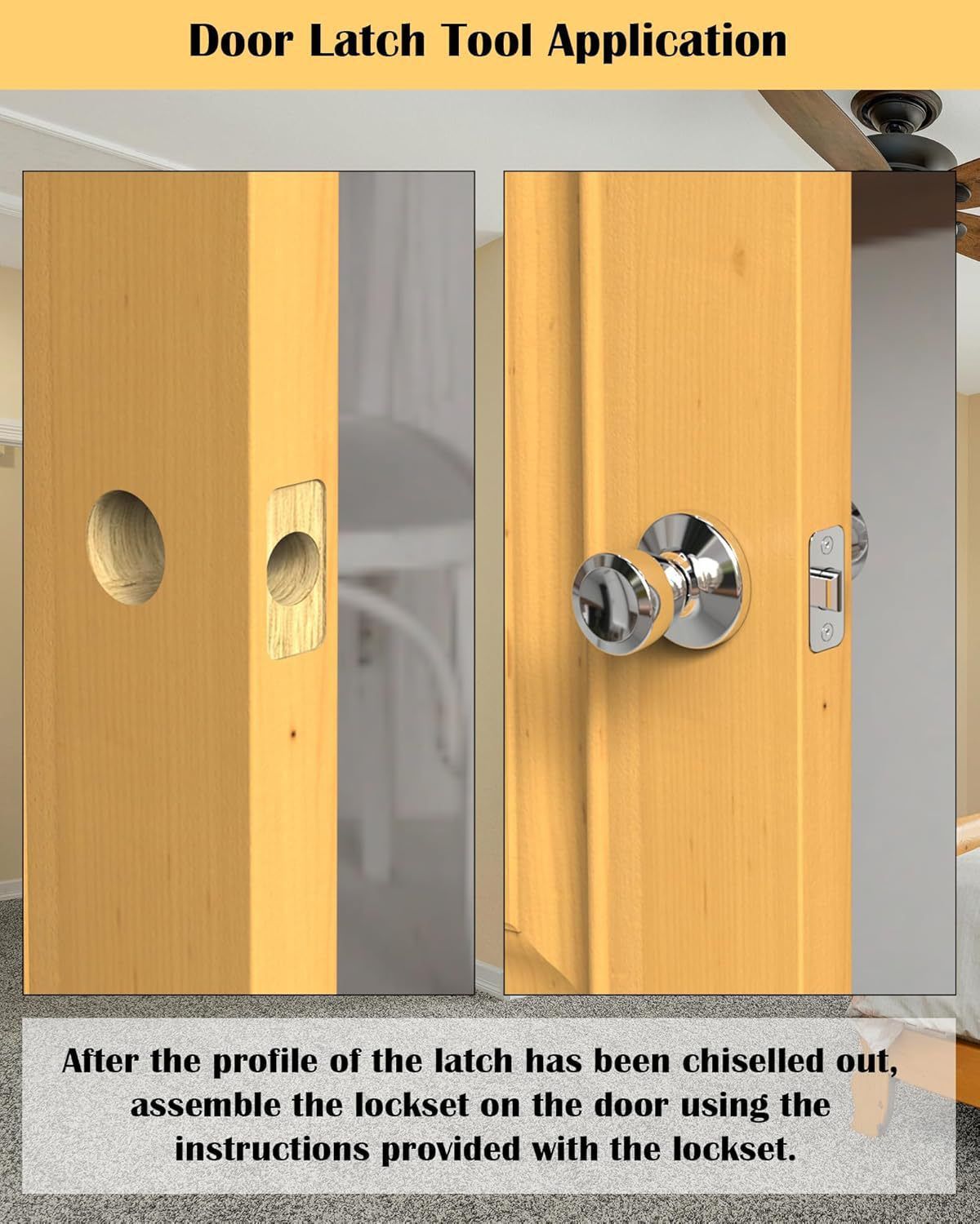 Door Latch Chisel Positioning Tool: Precise Positioning Without Measurement, Easy Installation With Less Effort/red