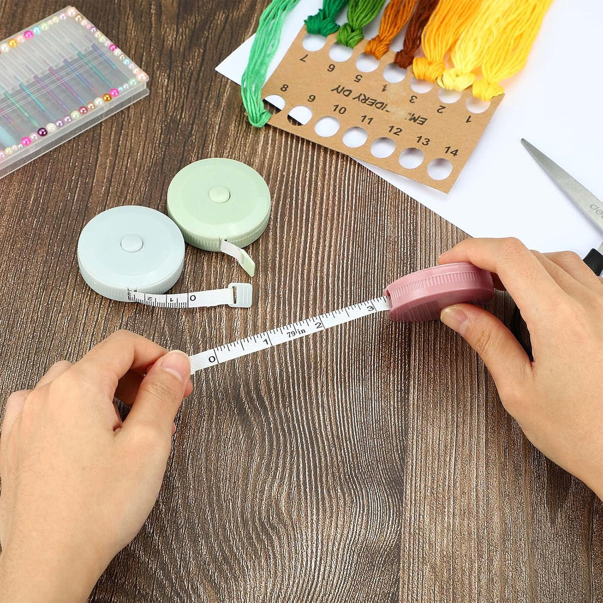 Meetlinten 3 pieces 200 cm/79 inch Sewing measuring tapes Retractable measuring tapes for measuring length, bust and waist