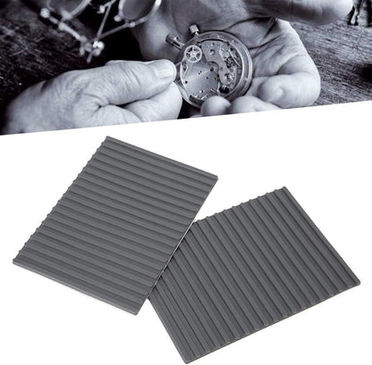 Small Soldering Mat 2pcs, Rubber Repair Work 4.1x5.6in Heat Resistant Antislip Station Pad Watch Tools Storage for Repairing Maintenance