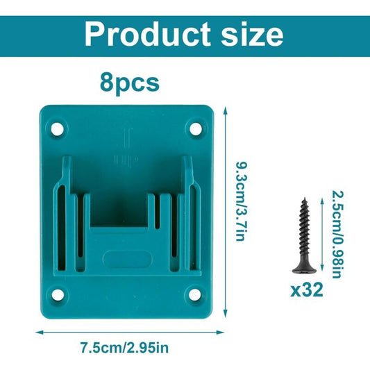 8 Pcs Holder Tools Wall Compatible with Makita 18V, Blue Cyan, Mounted Der Perceuse for Makita Wireless of Machine Atelier Stockage
