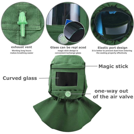 Sandblasting Hood Anti-Dust Heat, Scratch Windproof, Resistant Canvas Hood Neck Protector Face Protection