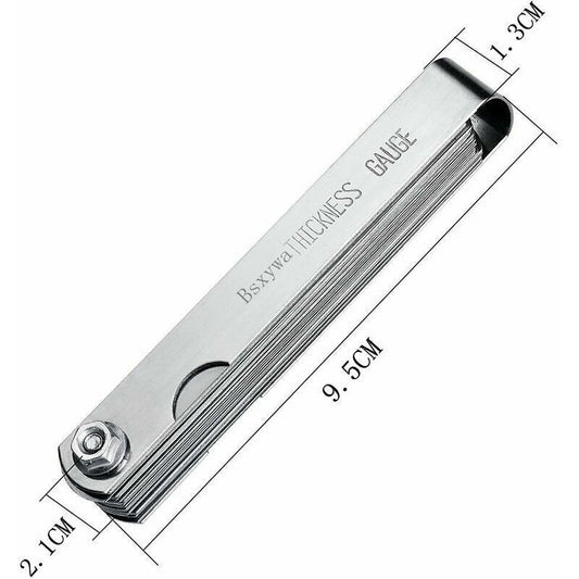 32 Blades Stainless Steel Feeler Gauge Set Metric and Imperial Dual Marking Thickness Gauge for Measuring Valve Clearance
