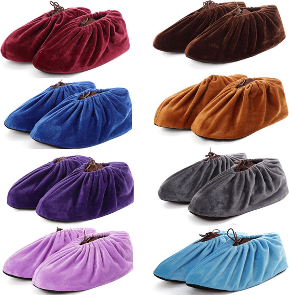 8 Pair Reusable Fabric Overshoes with Flap, Sturdy Shoe Covers