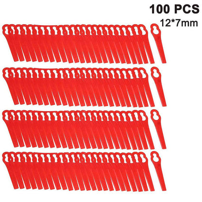 100 pcs Plastic Grass Trimmer Blades Cordless Trimmer Blades