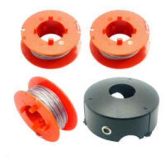 F016800175 Wire spool for Bosch Art 23 26 30 Easytrim and Combitrim, Pro-Tap Automatic spool soft cord, 8M x 1.6 mm with cover F016L71088 (3 spools + 1 cover)