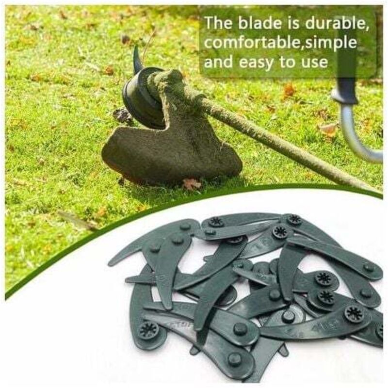 Pack of 24 replacement blades for Bosch Durablade Art 23-18 LI Art 26-18 LI lawn mowers, green.
