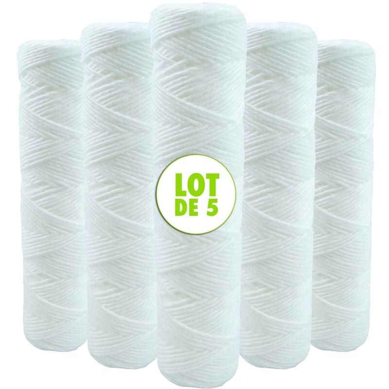 5-Pack 9 3/4 Inch Anti-Sediment Water Filter Cartridges - 20 Micron Compatible with 10 Inch Filter_MGF