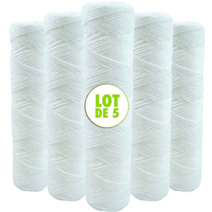 5-Pack 9 3/4 Inch Anti-Sediment Water Filter Cartridges - 20 Micron Compatible with 10 Inch Filter_MGF