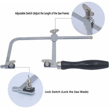 Adjustable Jeweler's Saw with 144 Blades - Professional Equipment for Jewelry Making