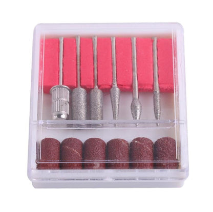 6pc drill bits for electric file sanding bands, silver