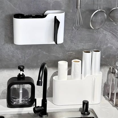 1 Piece Wall Mount Trash Bag Holder Self Adhesive White