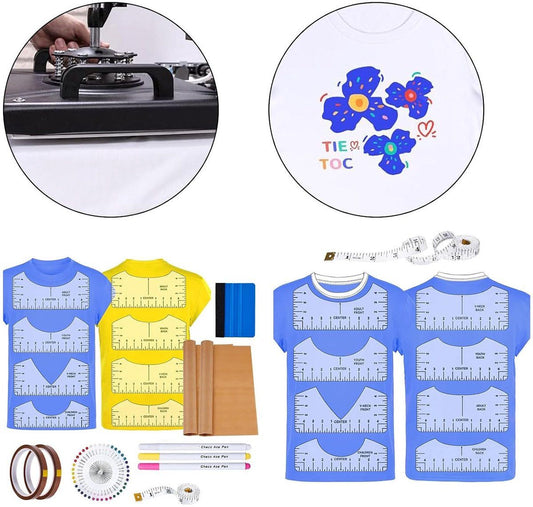 T-Shirt Alignment Ruler Tool with Center Guide for Heat Press and Screen Printing, T-Shirt Alignment Tool for Vinyl Alignment and Shirt Centering