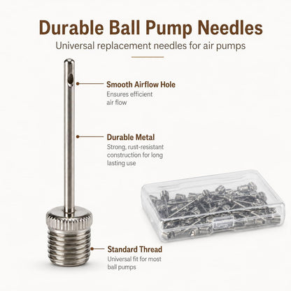 40pcs Ball Pump Needles, Stainless Steel Air Inflation Needle Kit with Storage Box for Basketball Football Soccer Ball