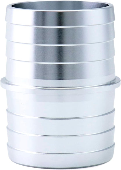 Hose Barb Fittings, 2 Pack 1-1/2" to 1-1/2" Inch Aluminum Alloy Hose Barbed Splicer Mender Union Coupler Fitting Coolant Intercooler Heat Exchanger Fluid/Oil/Fuel