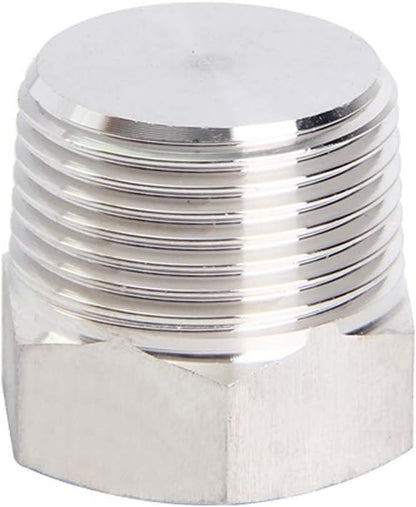 4Pcs Stainless Steel Outer Hex Thread Socket Pipe Plug Fitting 1/4" NPT Male