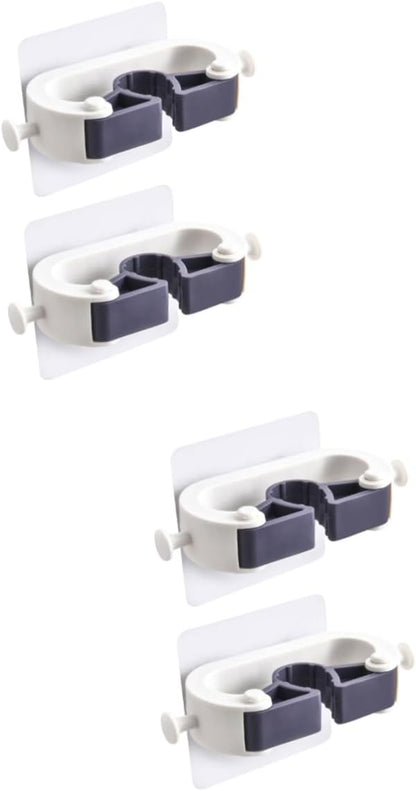 Adhesive Wall Hooks Set of 4 No Drill Hanging System for Kitchen and Garage