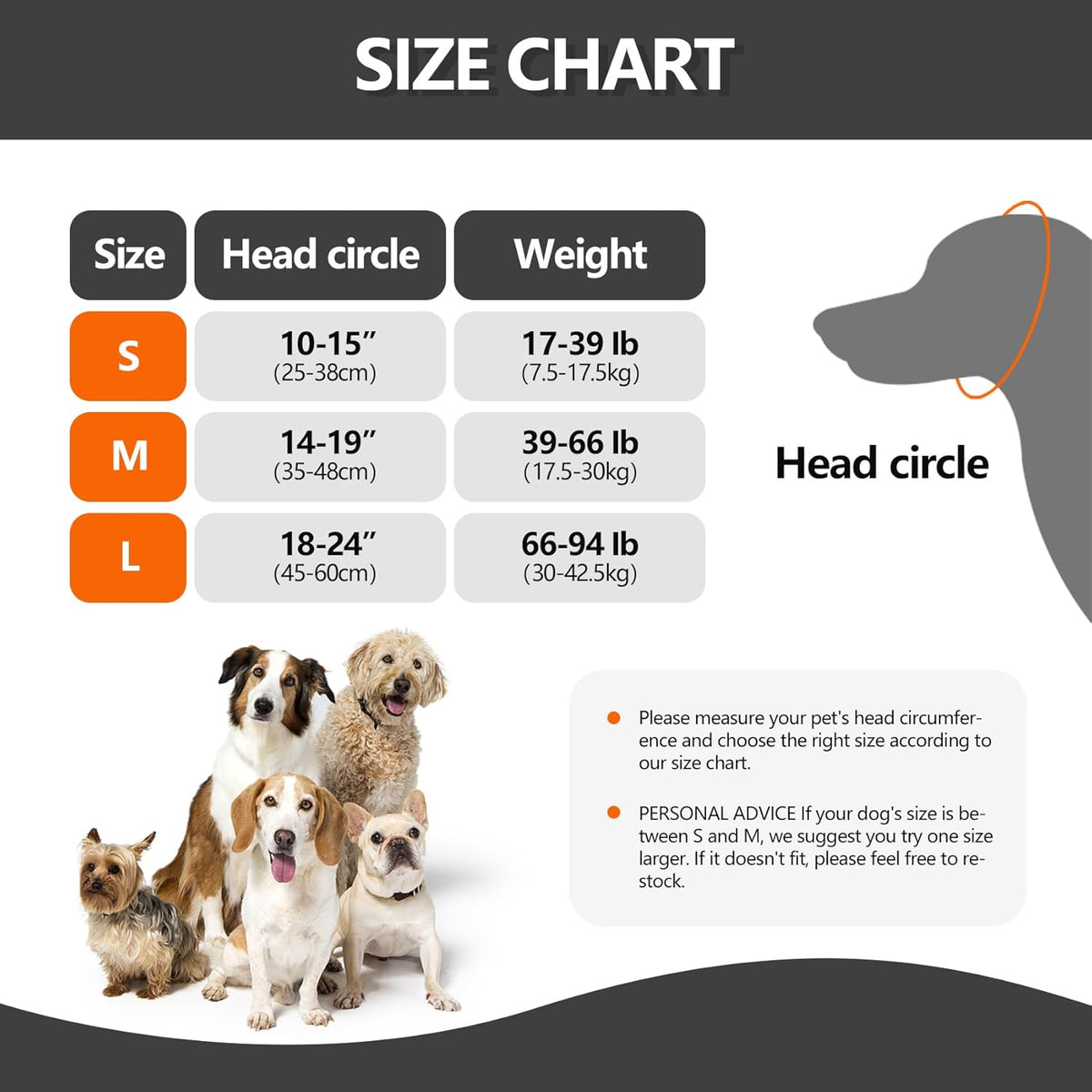 Dog Ear Covers Grey L-Shaped Soundproof No Cap Elastic Waterproof for Hematomas Bathing Drying Swimming Grooming Head Coverage