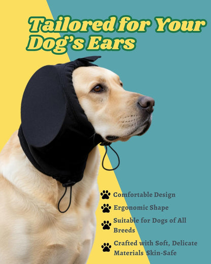 Dog Ear Muffs Noise Reduction Hearing Protection Warm XL Black 1 Piece
