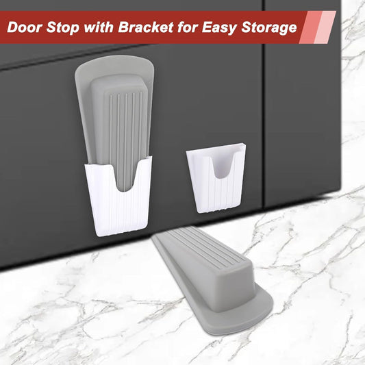 30 Pcs Door Stoppers for Bottom of Door Rubber Door Stop Wedge with Holder Doorstop for Home Office Dorm Classroom Garage on Carpet, Concrete or Wooden Floor