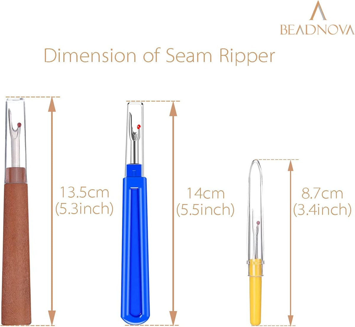 Seam Ripper 8pcs Thread Cutter Stitch Remover Small and Large Thread Remover Stitch Eraser Tag Ripper for Clothes Crafting Embroidery (3 Styles)