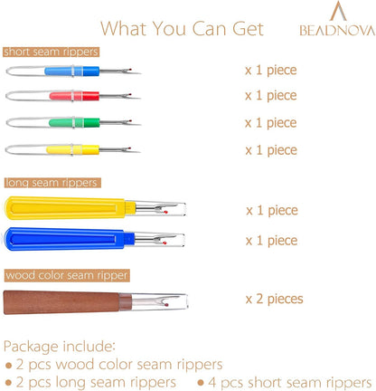 Seam Ripper 8pcs Thread Cutter Stitch Remover Small and Large Thread Remover Stitch Eraser Tag Ripper for Clothes Crafting Embroidery (3 Styles)